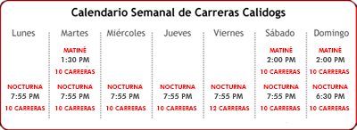 Calendario Canódromo